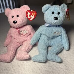Ty Beanie Baby Baby Boy and Baby Girl the Bear 2002 Vintage Retired